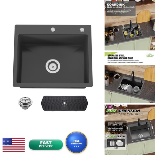 22x18 black stainless steel - black,