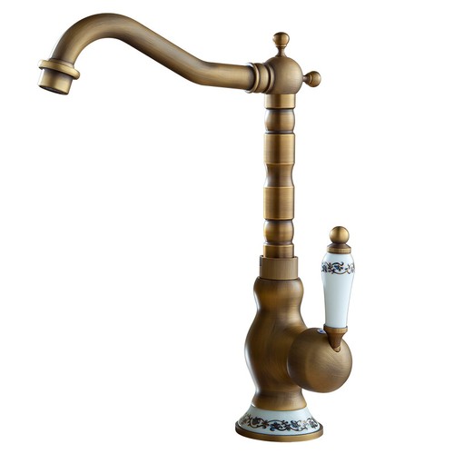 Antique brass swivel - brass, spout