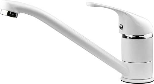 White kitchen mixer tap - tap,, brass