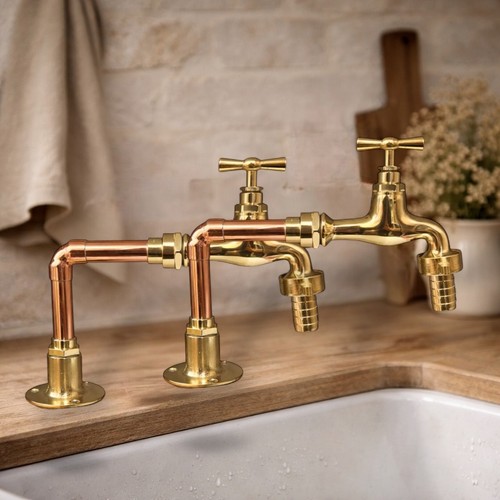 Brass and copper basin - and,