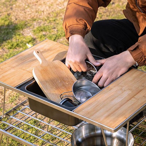 Stainless steel camping bar - stainless,
