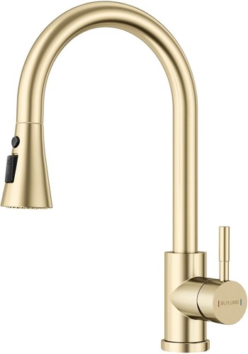 Gold kitchen tap - pull, out